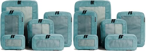 Aerotrunk Compression Packing Cubes for Travel, 6-Pack, Beige