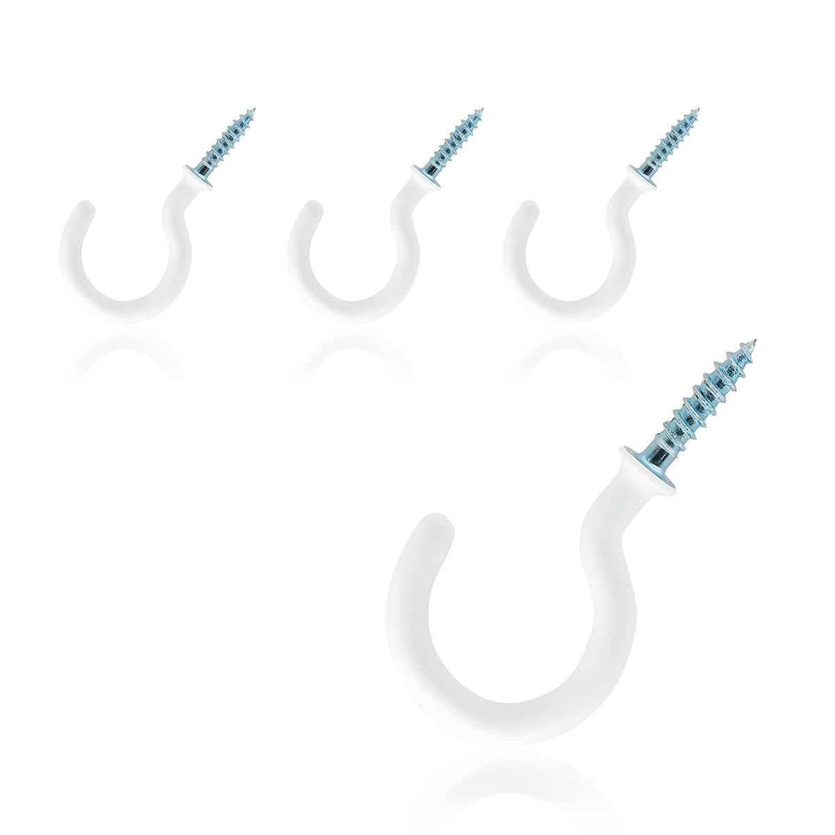 50Pcs 1/2-Inch Cup Hooks Ceiling Hooks, White