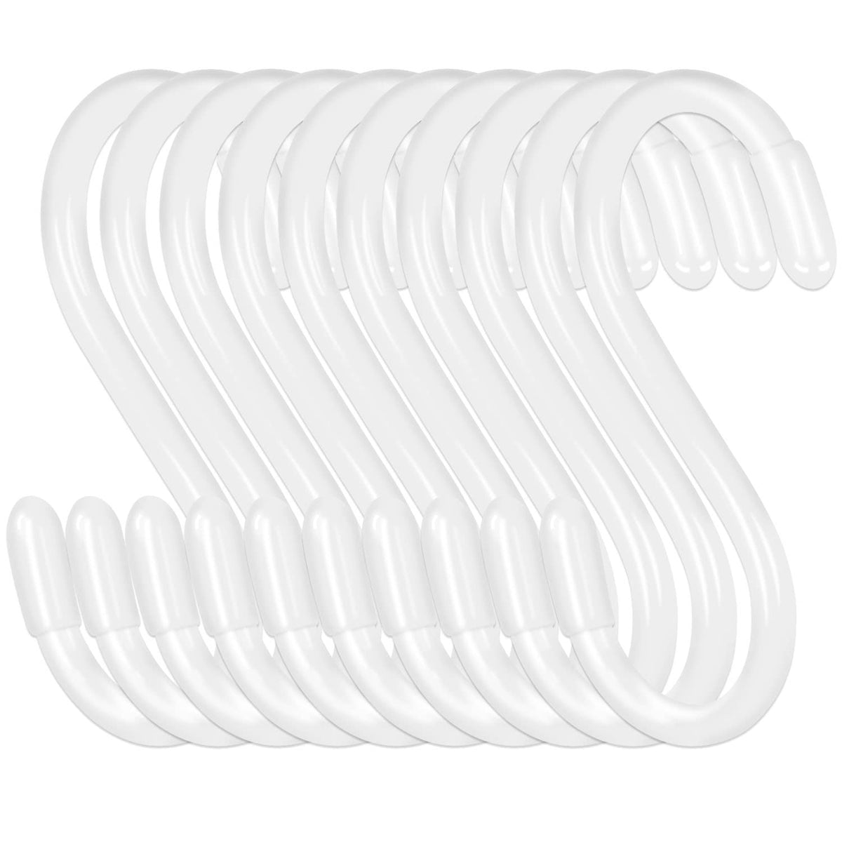 3 Inch Vinyl Coated S Hook,S Hooks for Hanging Plants ,10 Pack Non Slip Heavy Duty S Hooks ,Small Rubber Coated Steel Metal Black Closet S Hook for Hanging Jeans Plants Jewelry Pot Pan Cups Towels