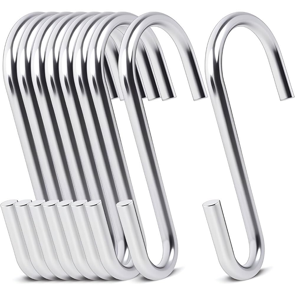20-Pack Black S Hooks for Hanging 2.4 Inch, Small S Hooks Alloy Steel Hangers for Jeans, Kitchen Pots & Plant Hanging, Lightweight 0.88 Inch Opening Holder for Wire Shelving, Towels & Purses