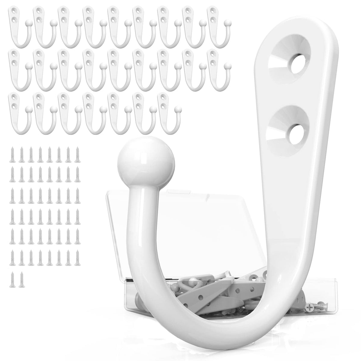 ZAYBOD 15 Pack Black Wall Hooks, Premium Zinc Alloy Coat Hook