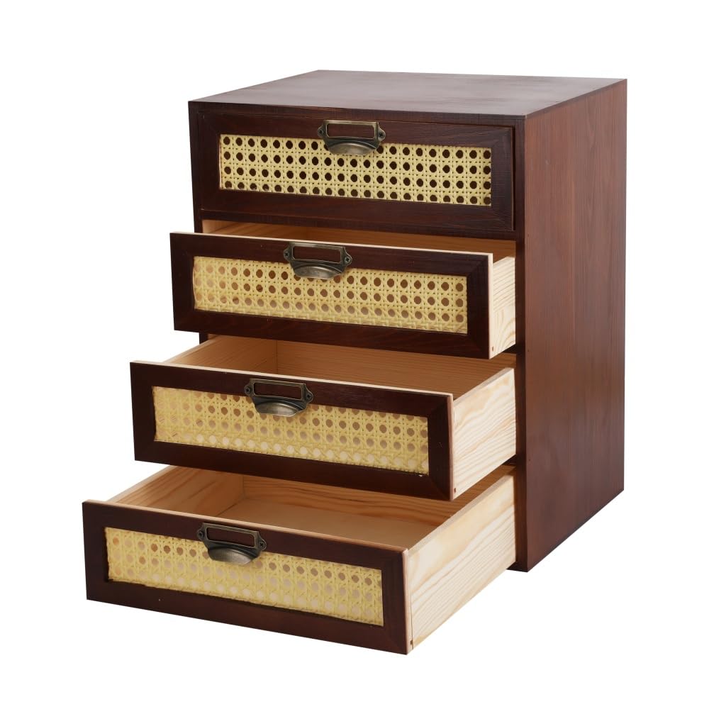 GoooodGIFT Wooden Drawers Small Wooden Box with Drawer, Blue