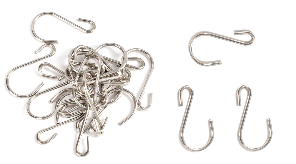Yikla S Hooks for Hanging Plants, Clothes, S Shaped Hooks Made of Stainless Steel, Heavy Duty S-Hooks, 20 Pack