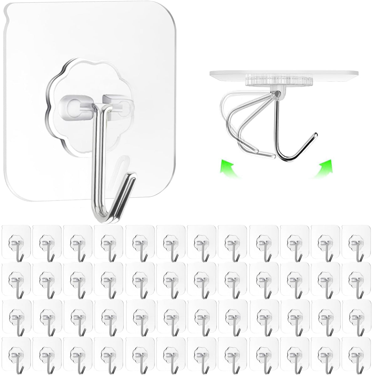 ZESLMG Adhesive Wall Hooks for Hanging, 16 Pack Self Sticky Hook No Damage