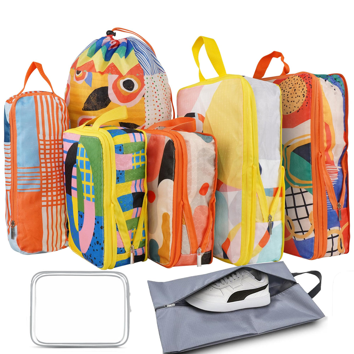 6 Pcs Compression Packing Cubes for Travel, Waterproof Luggage Organizer Washable Storage Bags Set - Packaging Cubes for Backpack Travel and Carry-Ons