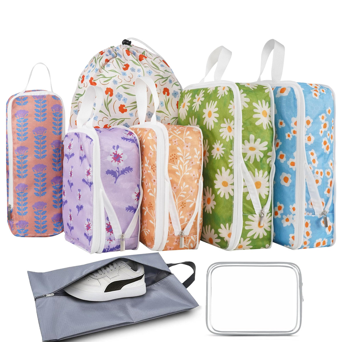6 Pcs Compression Packing Cubes, Packing Cubes for Travel, Waterproof Luggage Organizer Bags Set, Cute Packaging Cubes for Women Kids Backpack Carry-Ons