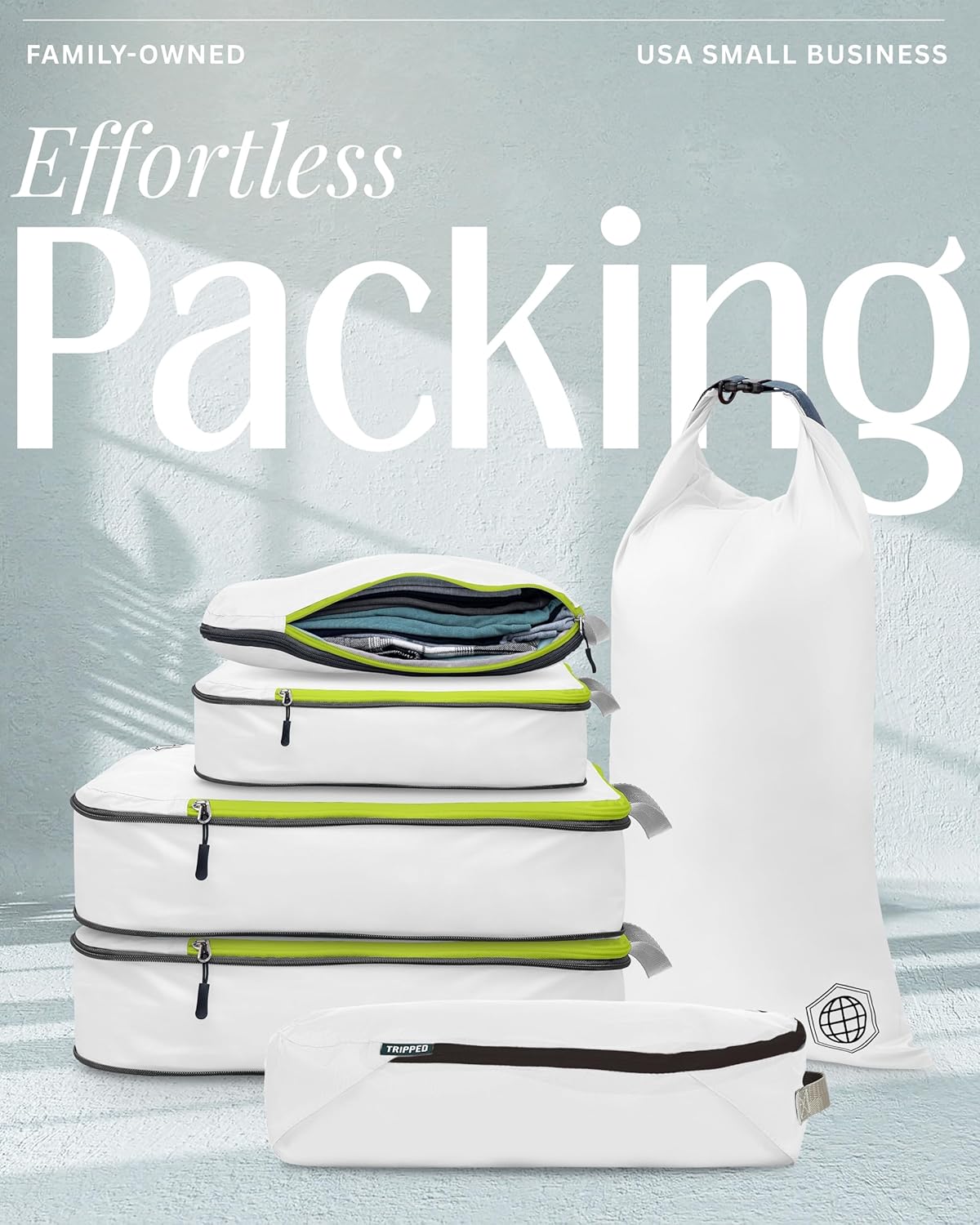 TRIPPED Travel Gear Compression Packing Cubes for Carry-On Travel 6-Pack