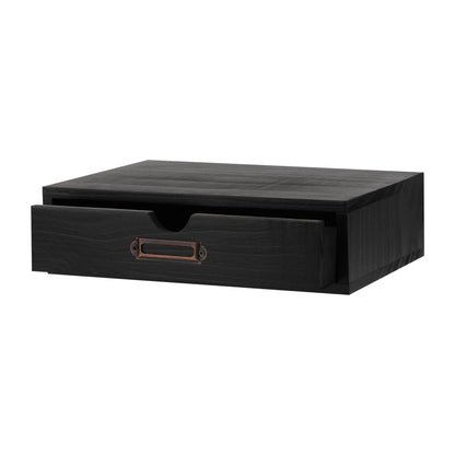 Wooden Drawers Apothecary Cabinet Black Wood Desktop Organizer Box