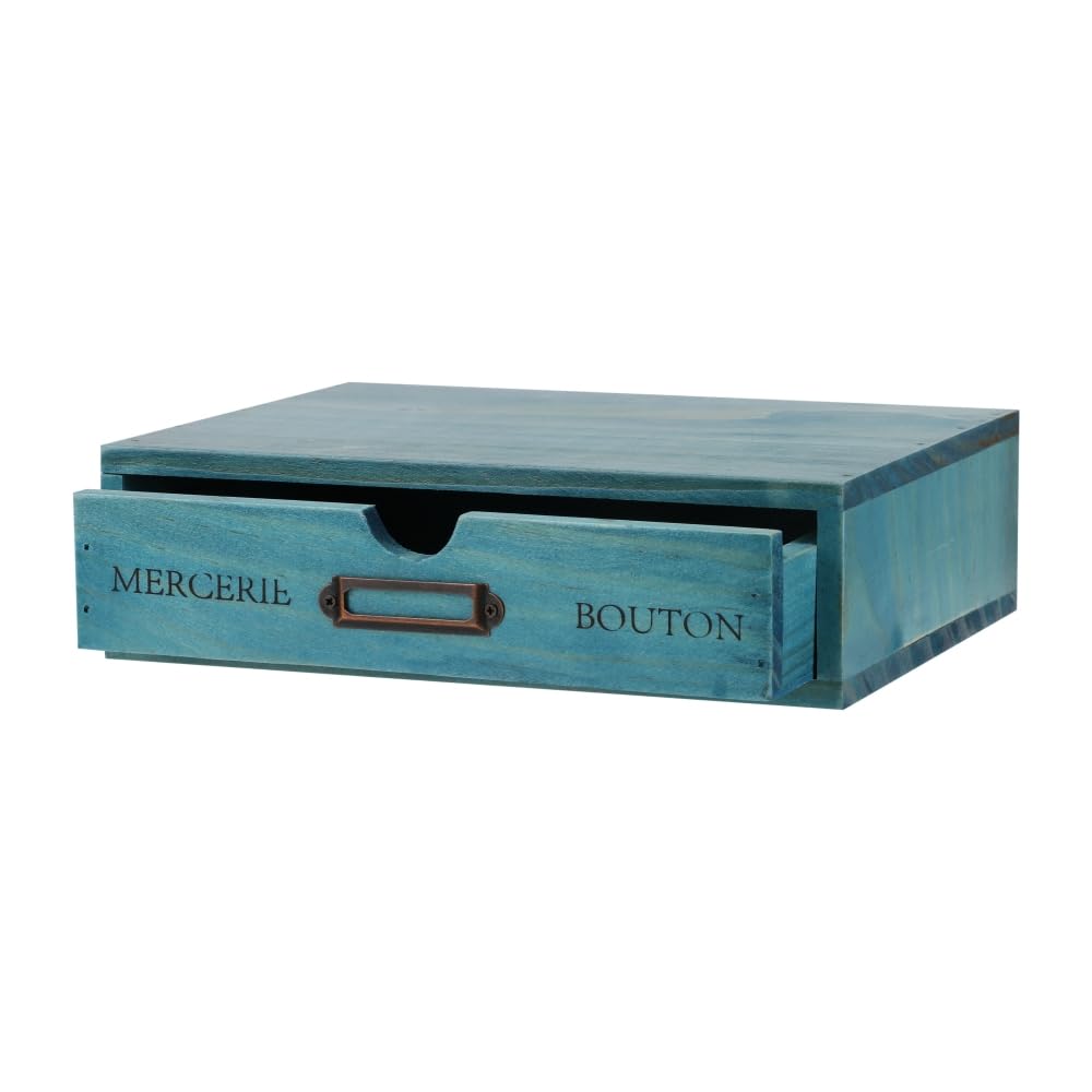 Wooden Drawers Apothecary Cabinet Black Wood Desktop Organizer Box
