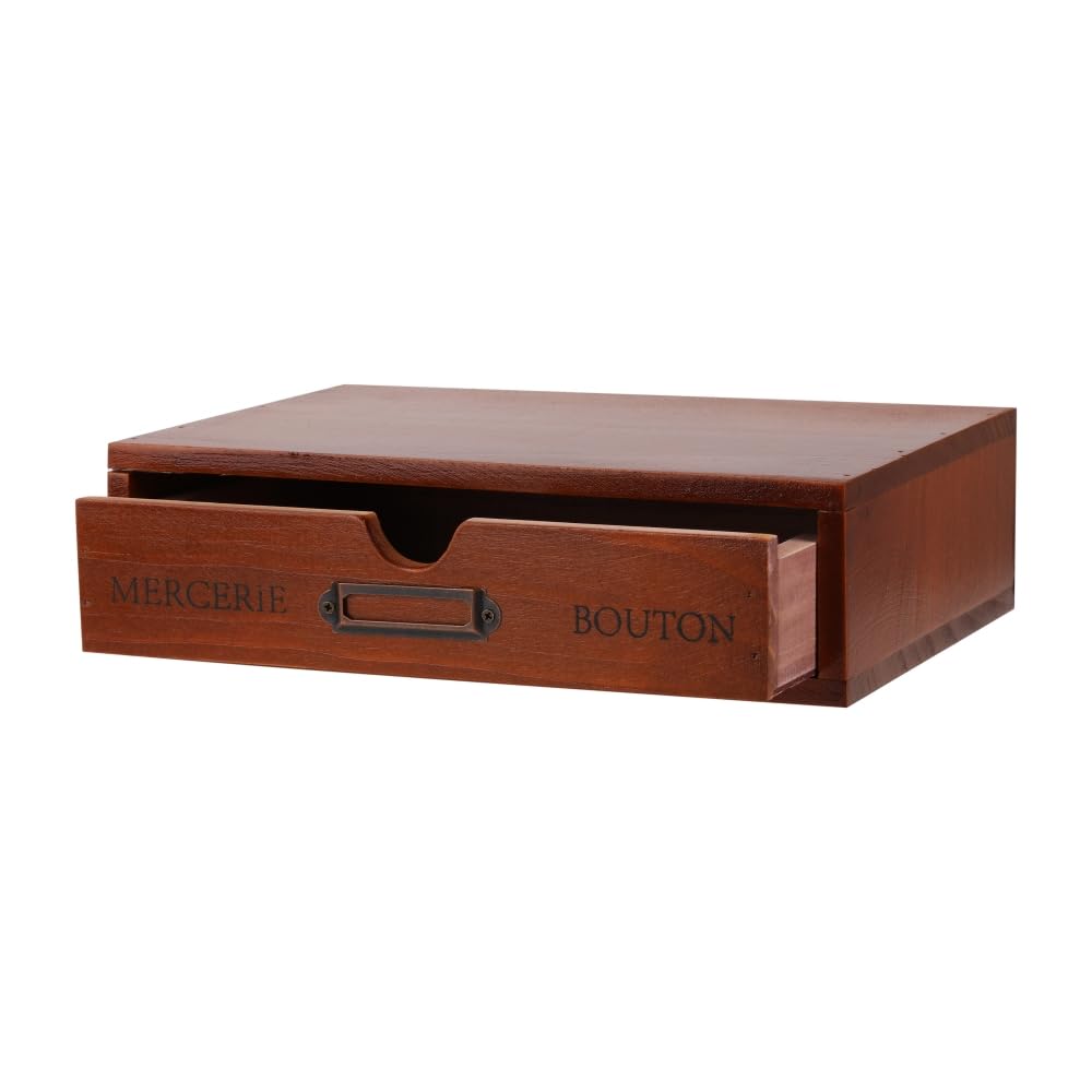 Wooden Drawers Apothecary Cabinet Black Wood Desktop Organizer Box