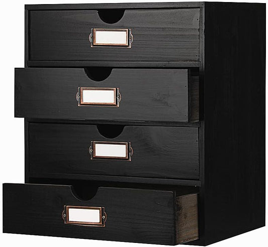 Large Wooden Drawers Wooden Box with Drawer Black