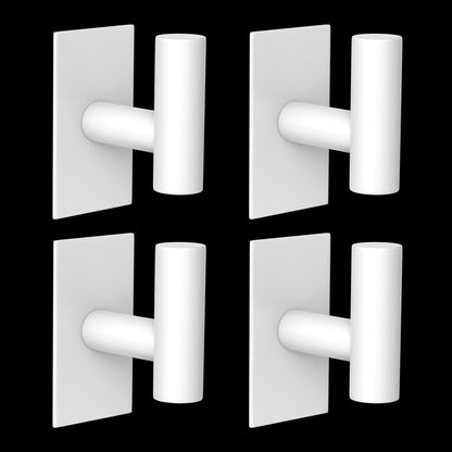 VAEHOLD Wall Towel Hooks, Heavy Duty Sticky Holder Waterproof Towel Hooks for Hanging Coat, Clothes, Closet Hook Wall Mount for Kitchen (Silver, 2 Pack)