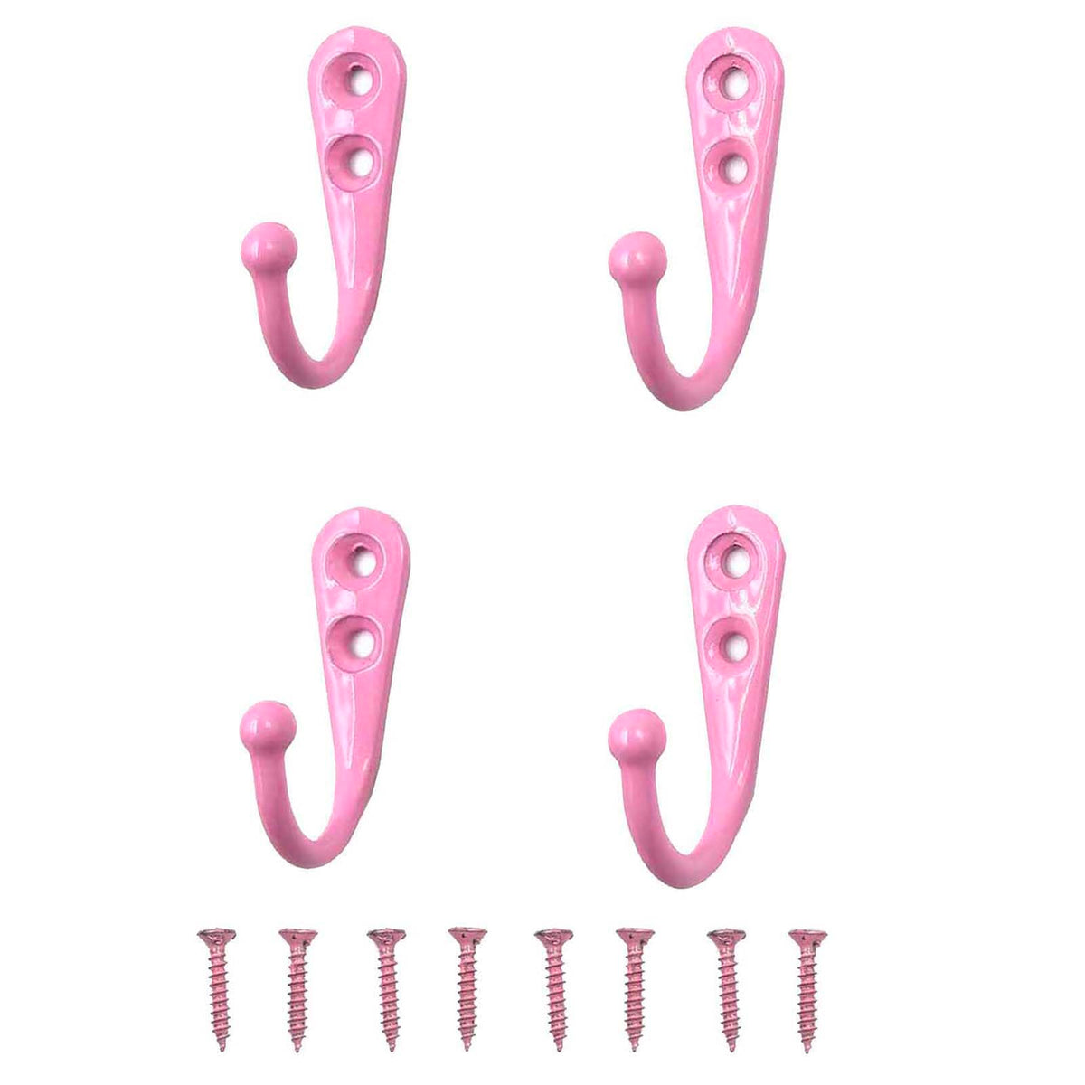 4 Pcs Wall Mounted Hooks for Bedroom,Bathroom,Kitchen,and Cabinet Hangers (with 8 Screws)-Gold