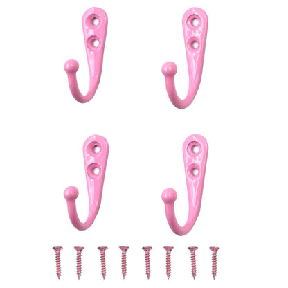 4 Pcs Wall Mounted Hooks for Bedroom,Bathroom,Kitchen,and Cabinet Hangers (with 8 Screws)-Gold