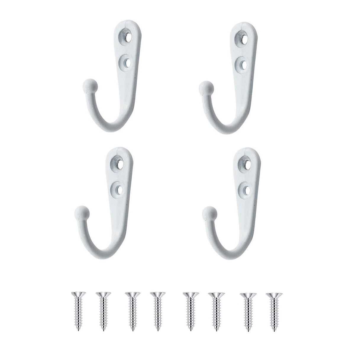 4 Pcs Wall Mounted Hooks for Bedroom,Bathroom,Kitchen,and Cabinet Hangers (with 8 Screws)-Gold