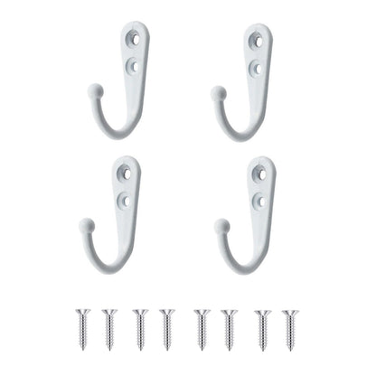4 Pcs Wall Mounted Hooks for Bedroom,Bathroom,Kitchen,and Cabinet Hangers (with 8 Screws)-Gold