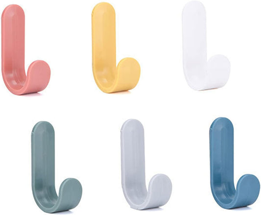 Ducige 12 Pack Adhesive Hooks Utility Wall Hooks Key Hooks for Wall Decorative Key Holder Rack Self Adhesive Wall Hooks for Towels, Hats, Shower, Kitchen, Living Room, Office