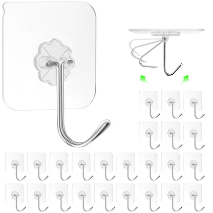 ZESLMG Adhesive Wall Hooks for Hanging, 16 Pack Self Sticky Hook No Damage