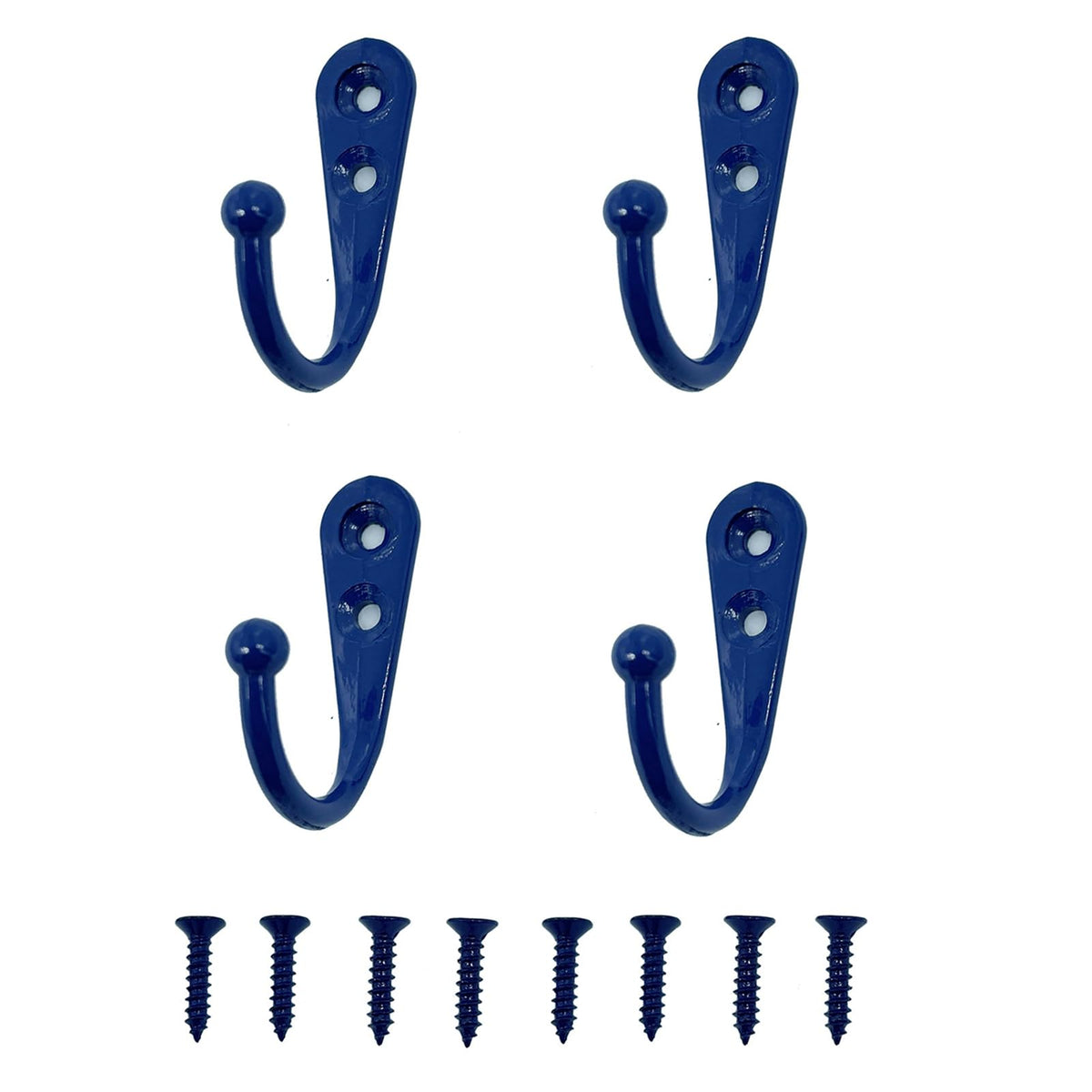 4 Pcs Wall Mounted Hooks for Bedroom,Bathroom,Kitchen,and Cabinet Hangers (with 8 Screws)-Gold