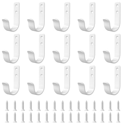 15-Pack Black Wall Mount Hooks for Hanging Coats & Towels