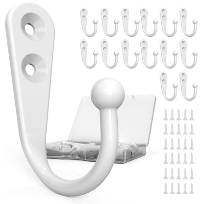 15-Pack Black Wall Mount Hooks for Hanging Coats & Towels