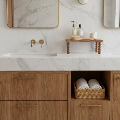 Kitchen Counter Shelf Wooden Cabinet and Desktop Counter Riser