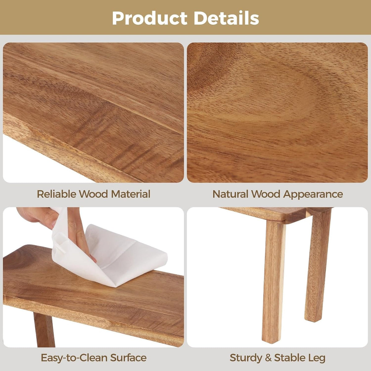 15 Inches Acacia Wooden Desktop Organizer Shelf, Cabinet Riser & Counter Display Stand for Top of Desk Home Office Kitchen Coffee Table Display Stand