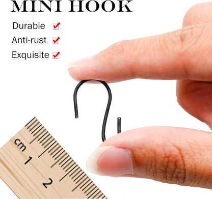 Bonsicoky S Shaped Hooks, 1 Inch, Black, 50PCS