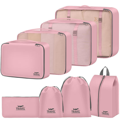 Packing Cubes for Travel - 8 Set Luggage Organizer Bags for Family, Mesh Breathable Packing Cubes for Suitcases Durable Travel Essentials Bags Set