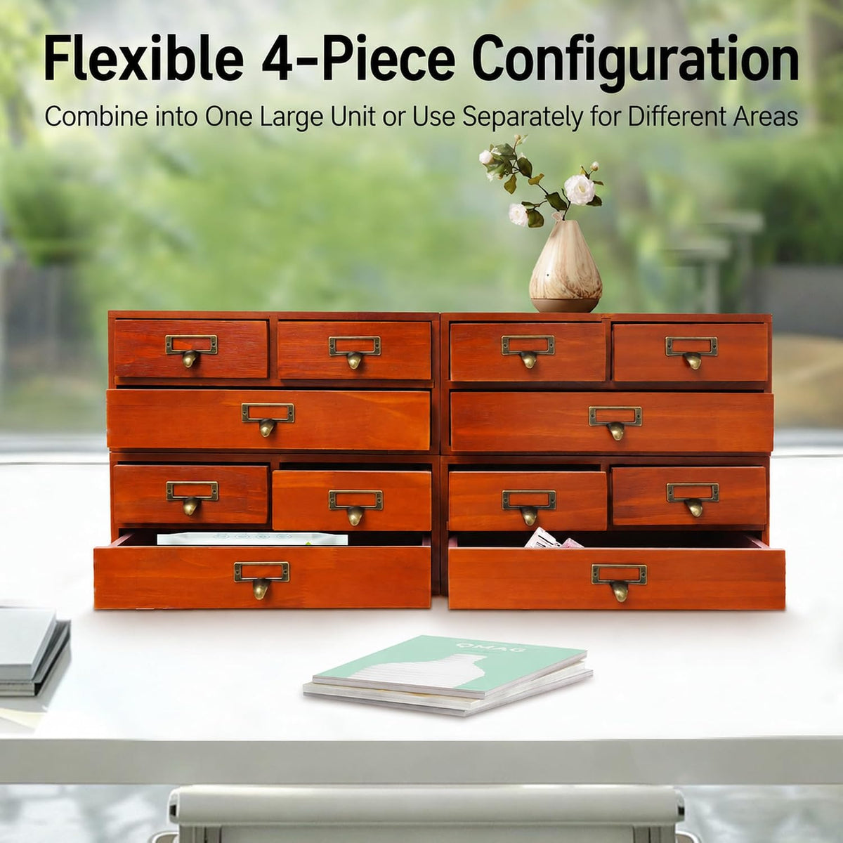 4 Pack Desktop Apothecary Cabinet Storage Cabinet for Tabletop