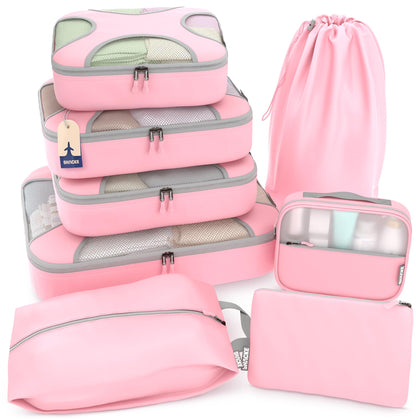 Shacke 5 Set Packing Cubes for Travel with Laundry Bag (Pure Black)