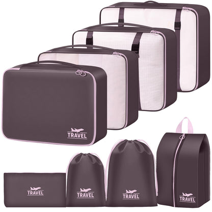 Packing Cubes for Travel - 8 Set Luggage Organizer Bags for Family, Mesh Breathable Packing Cubes for Suitcases Durable Travel Essentials Bags Set