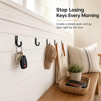 58 Pieces Key Hooks, Small Hooks, Black