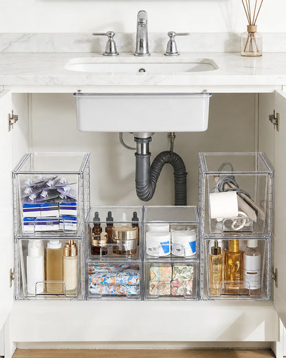 Vtopmart Clear Stackable Storage Drawers Set of 5, Plastic Organizer Bins