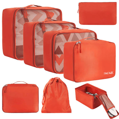 BAGAIL 8 Set Packing Cubes Luggage Packing Organizers for Travel Accessories-Matcha Green