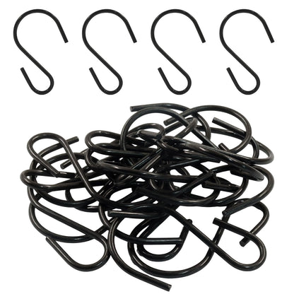 Bonsicoky S Shaped Hooks, 1 Inch, Black, 50PCS