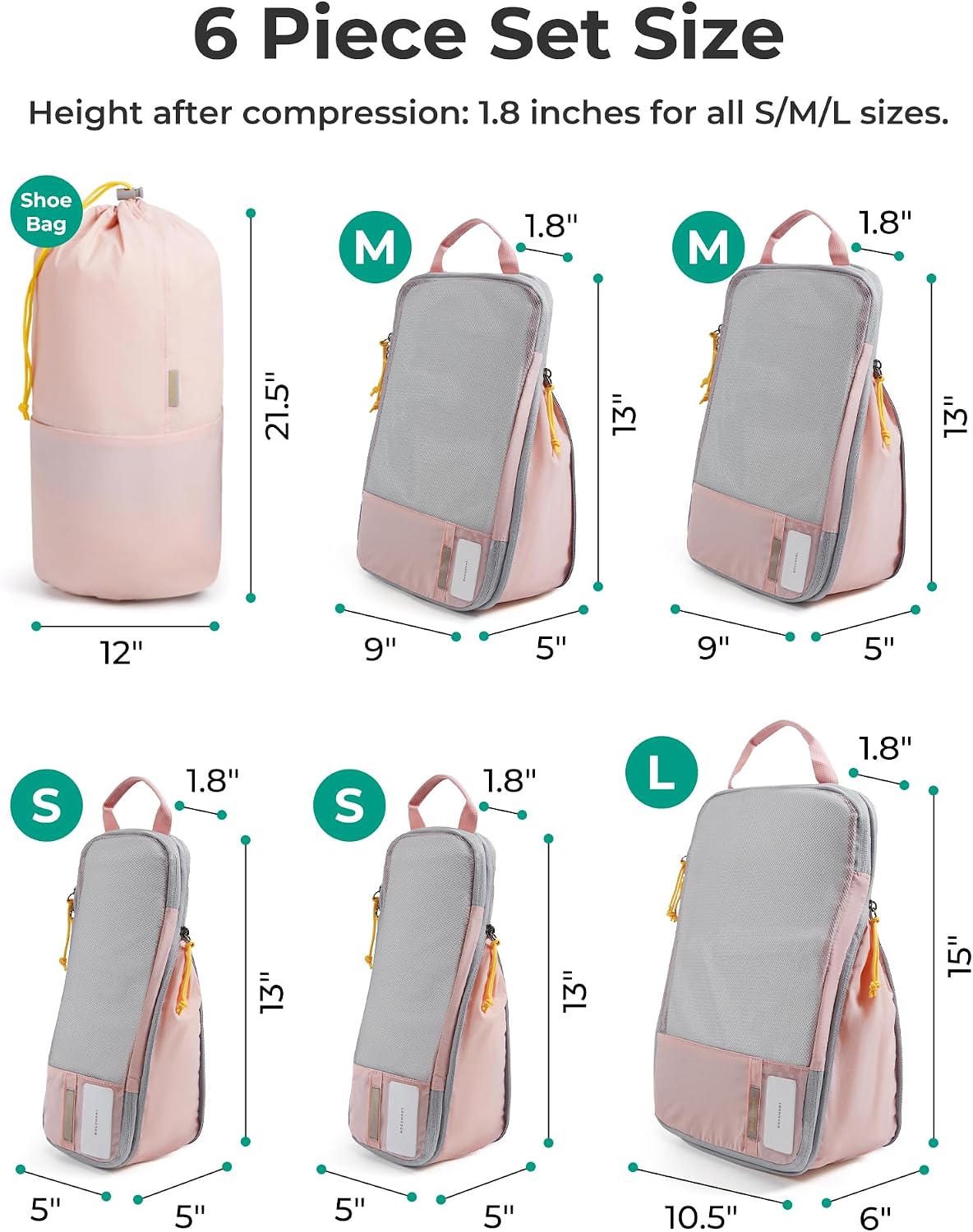BAGSMART Compression Packing Cubes for Travel Essentials