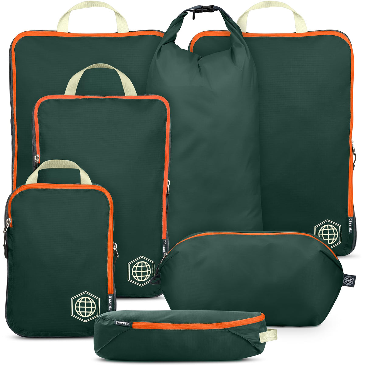 TRIPPED Travel Gear Large Compression Packing Cubes 7-Piece Set for Travel