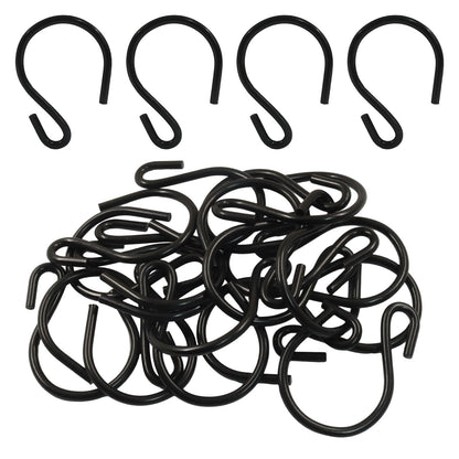 Bonsicoky S Shaped Hooks, 1 Inch, Black, 50PCS