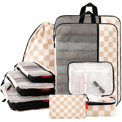 U+U 10 Set Compression Packing Cubes, Travel Organizers (Polka Dot)