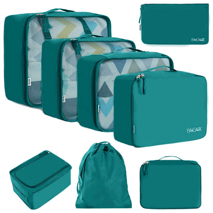 BAGAIL 8 Set Packing Cubes Luggage Packing Organizers for Travel Accessories-Matcha Green