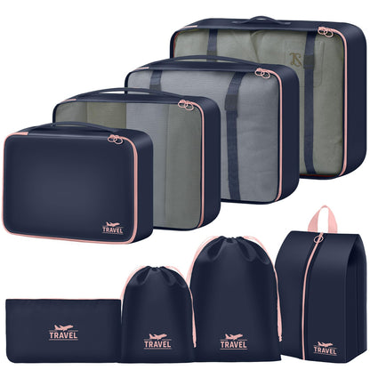 Packing Cubes for Travel - 8 Set Luggage Organizer Bags for Family, Mesh Breathable Packing Cubes for Suitcases Durable Travel Essentials Bags Set