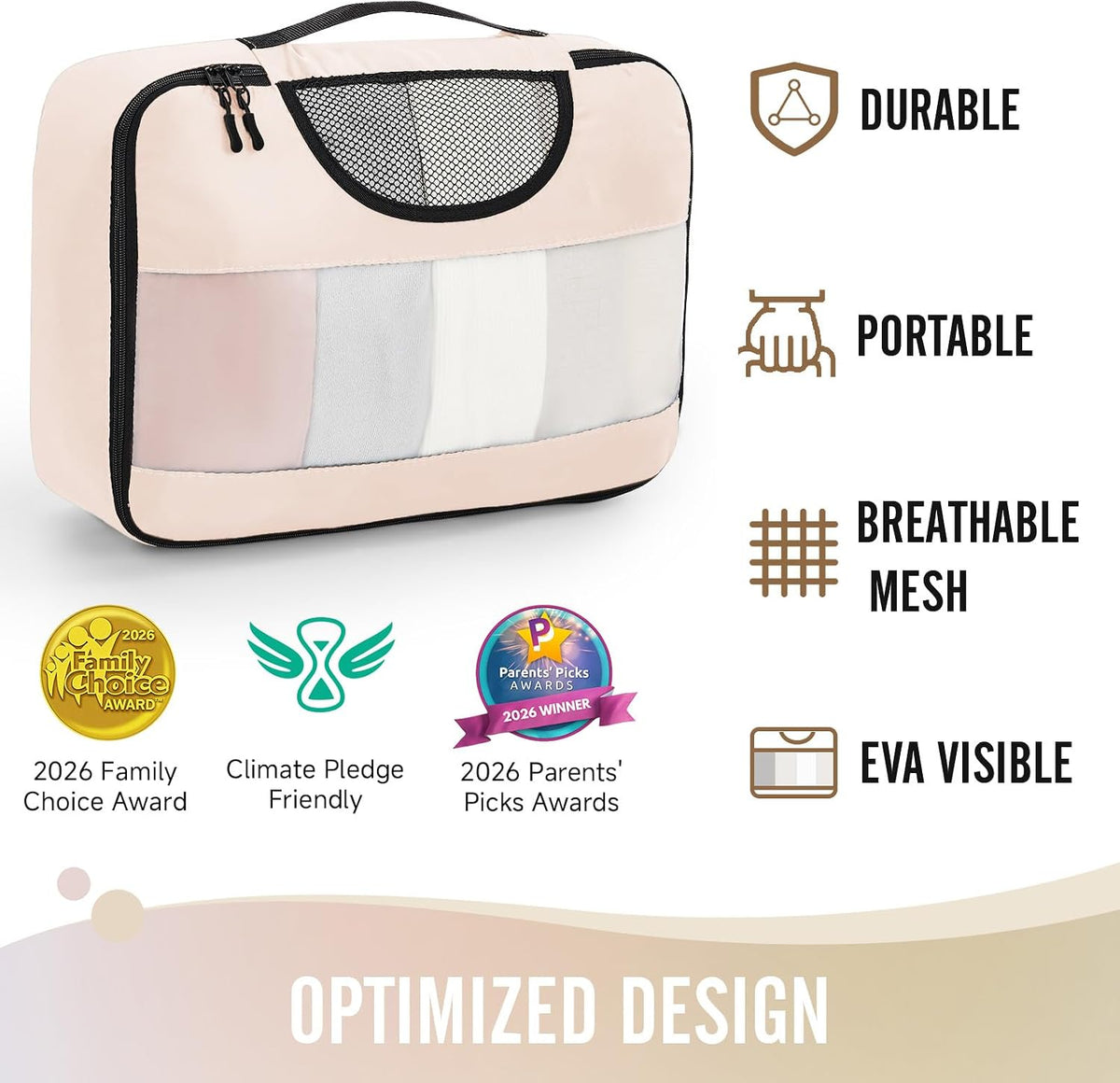 Veken 8 Set Packing Cubes for Travel Essentials, Suitcase Organizer Bags in 4 Sizes, Carry-On Luggage Accessories with Laundry Bag, Airplane Must Have, Gifts for Women Men