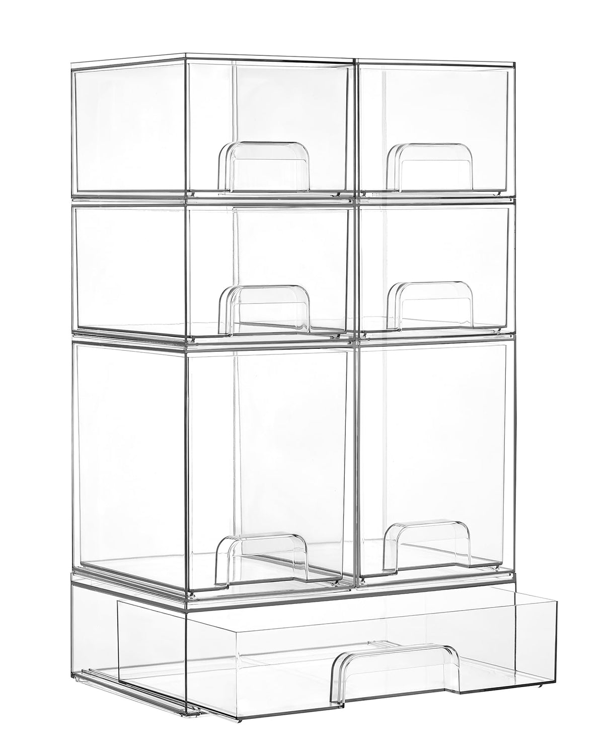 Vtopmart Clear Stackable Storage Drawers Set of 5, Plastic Organizer Bins