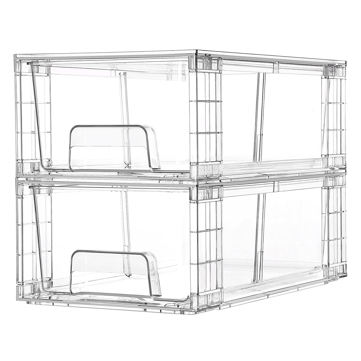 Vtopmart 4 Pack Stackable Clear Drawer with Dividers