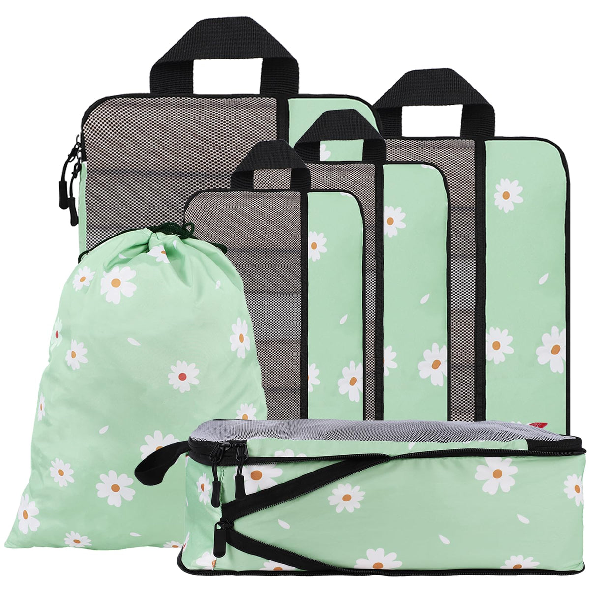 U+U 10 Set Compression Packing Cubes, Travel Organizers (Polka Dot)