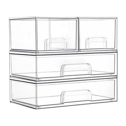 Vtopmart Clear Stackable Storage Drawers Set of 5, Plastic Organizer Bins