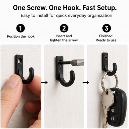 58 Pieces Key Hooks, Small Hooks, Black