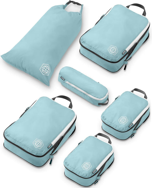 TRIPPED Travel Gear Compression Packing Cubes for Carry-On Travel 6-Pack