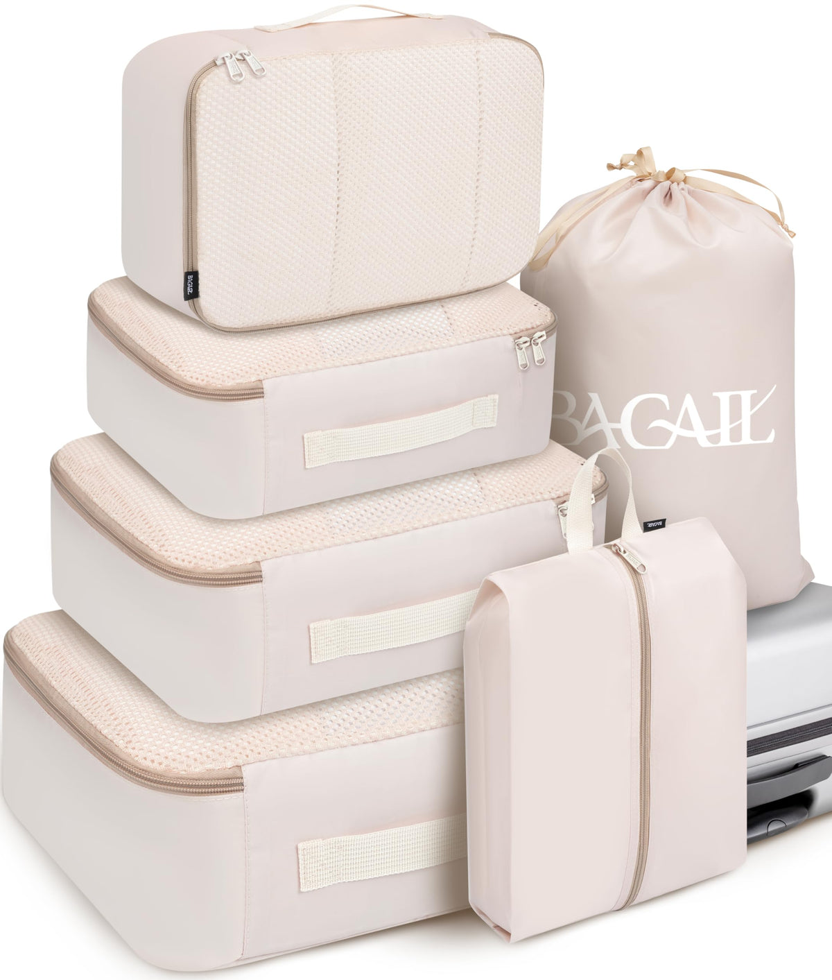 BAGAIL 8 Set Packing Cubes Luggage Packing Organizers for Travel Accessories-Matcha Green